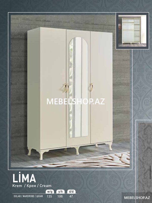dolab 3 qapı krem dolab 3 qapı krem