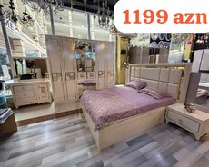 krem yataq desti modern altı qapılı mebel