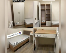 Dolab + Çarpayı + Yazi masasi