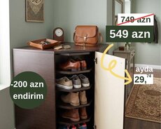 Rəfli ayaqqabı dolabı