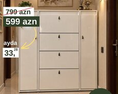 Çoxfunksiyalı ağ dəhliz dolabı